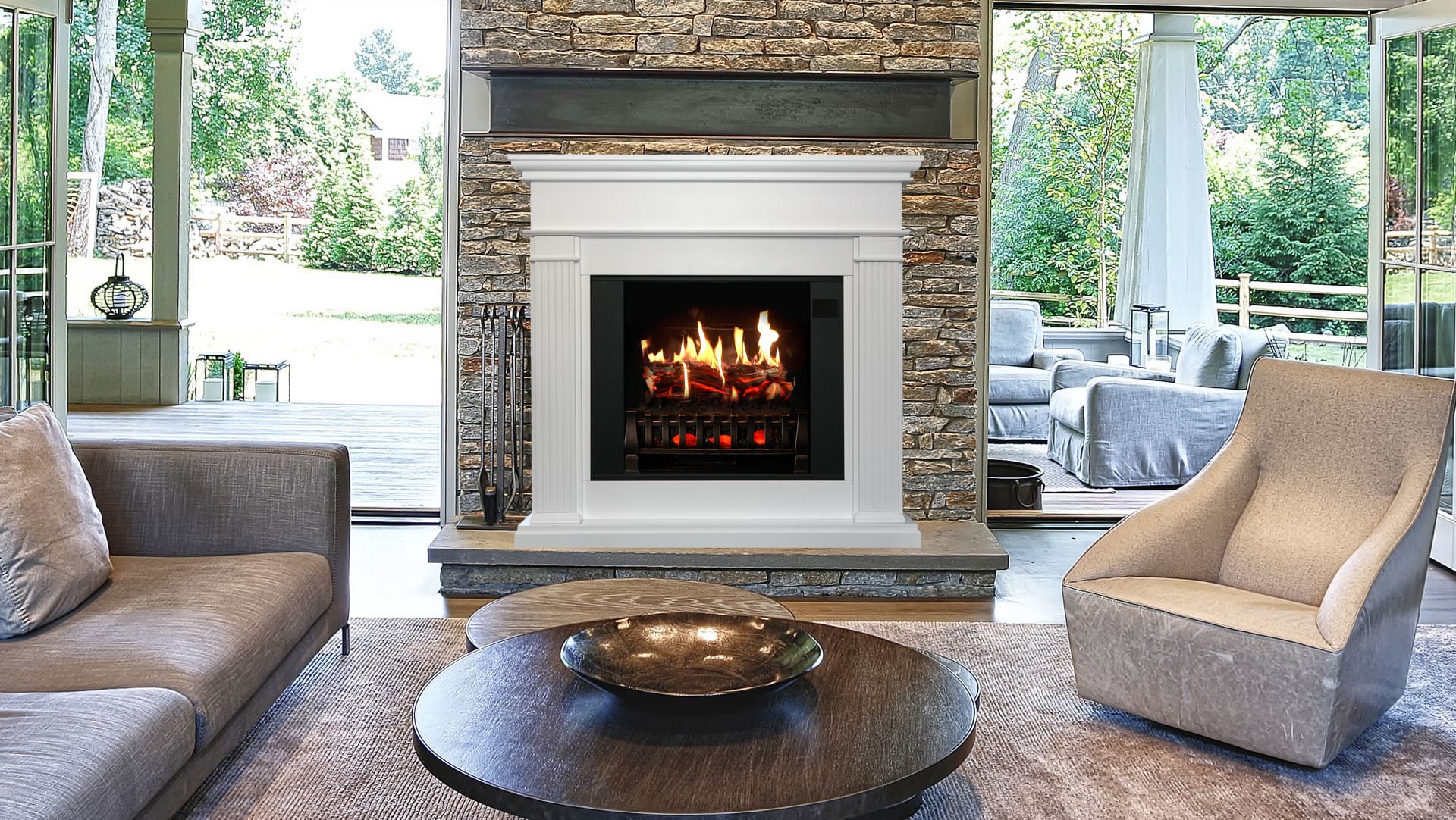 Corner White Electric Fireplace with Mantel Buy Now MagikFlame