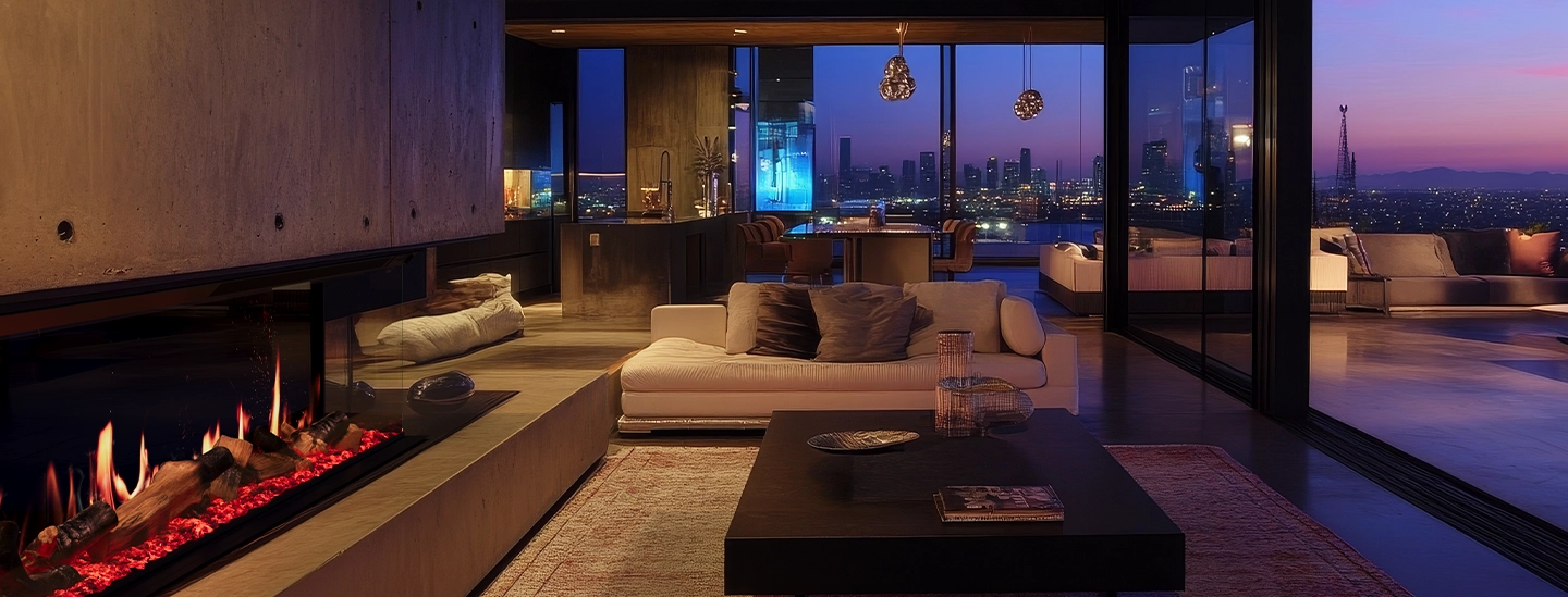 MagikFlame fireplace in luxury setting