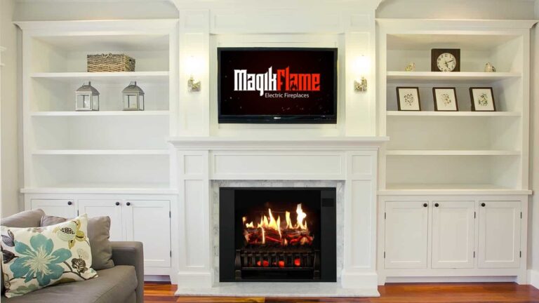 can an electric fireplace be against wall