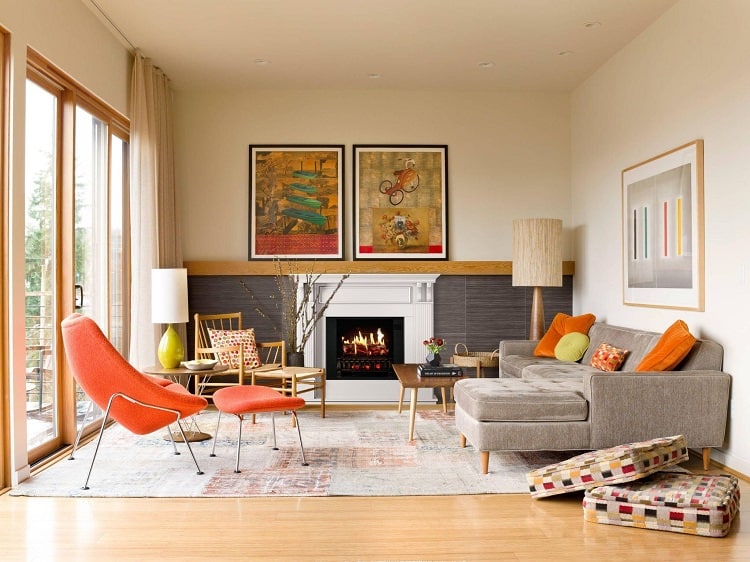 Enjoying the Warmth of the Fireplace
