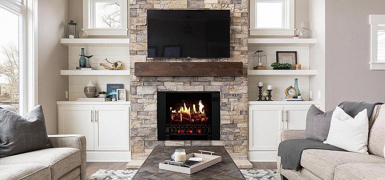 how install fireplace in wall