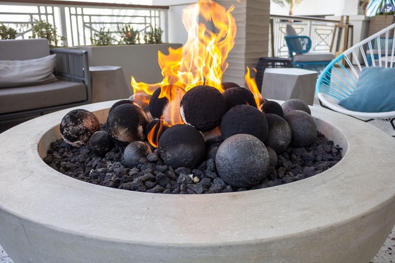modern outdoor fireplace
