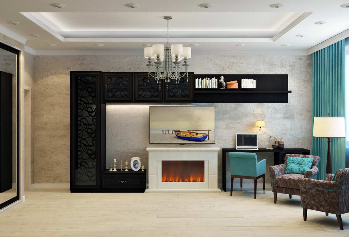 Gas Fireplace in a Room