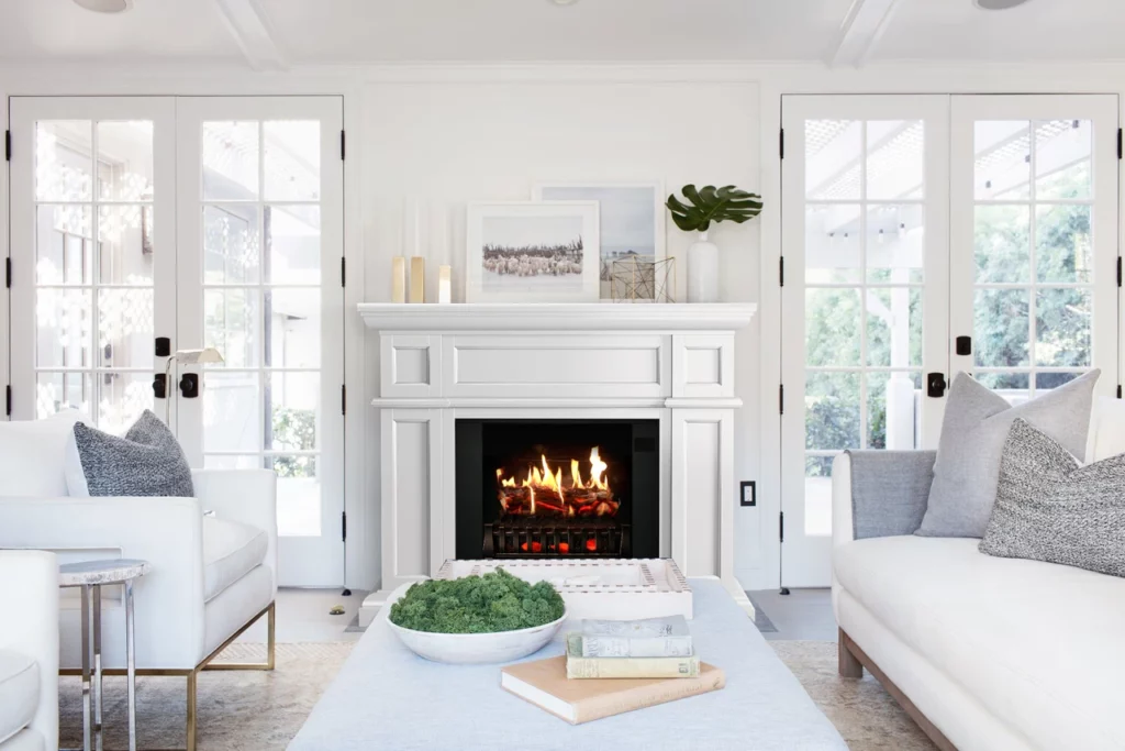 Minimalistic style of electric fireplace