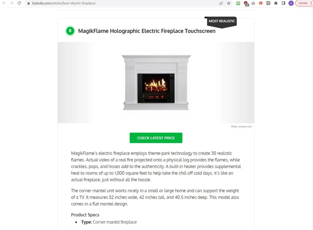 MagikFlame Electric Fireplaces - Industry Recognition and Customer Reviews