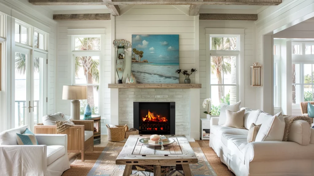 Coastal Electric Fireplace Style