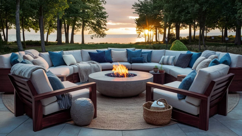 Comfortable seating around the fire pit