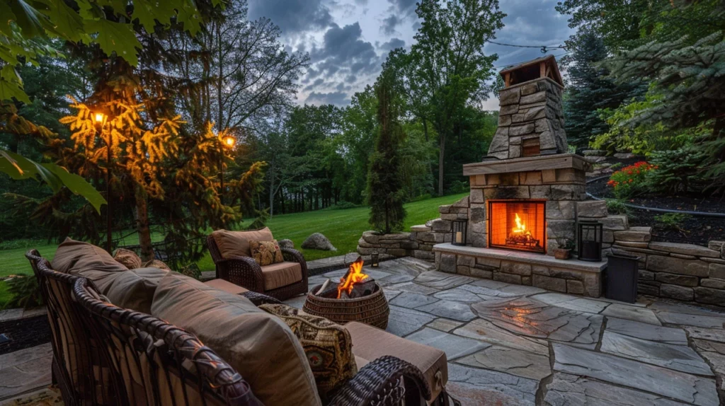 Cozy Outdoor Fireplace