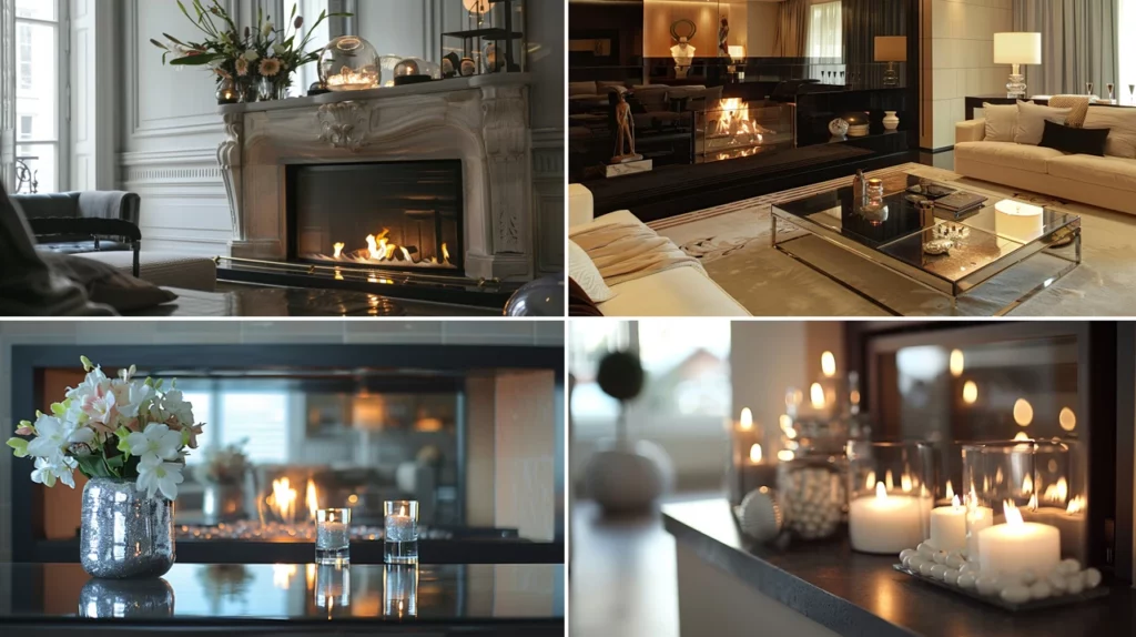 Fireplace Hearth Materials - Glass and mirror