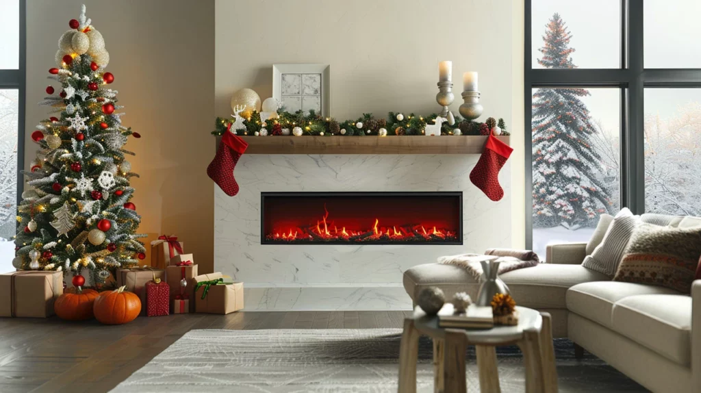 Electric Fireplace - Winter Holidays Decoration