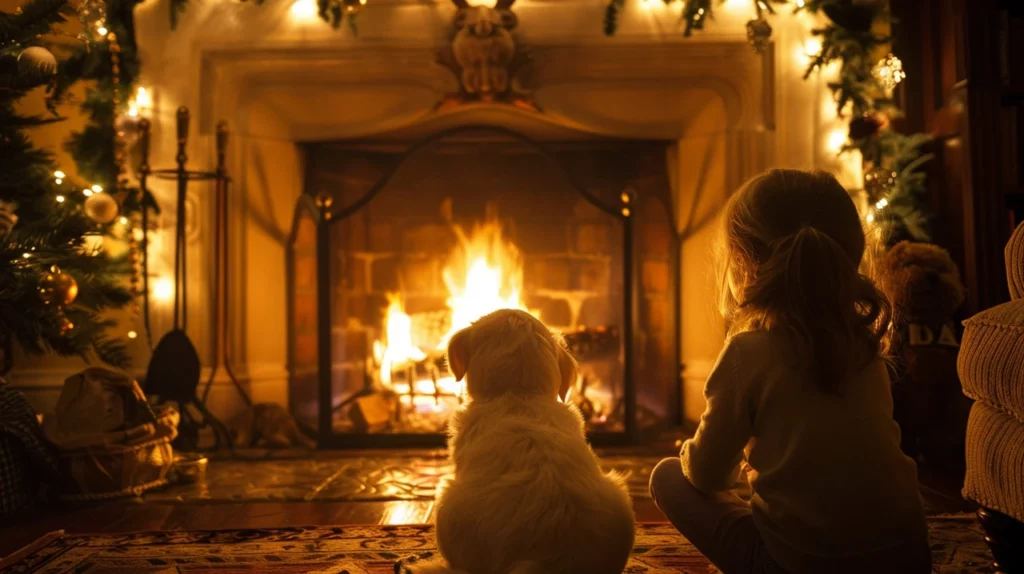 Keep children and pets at a safe distance from the fireplace