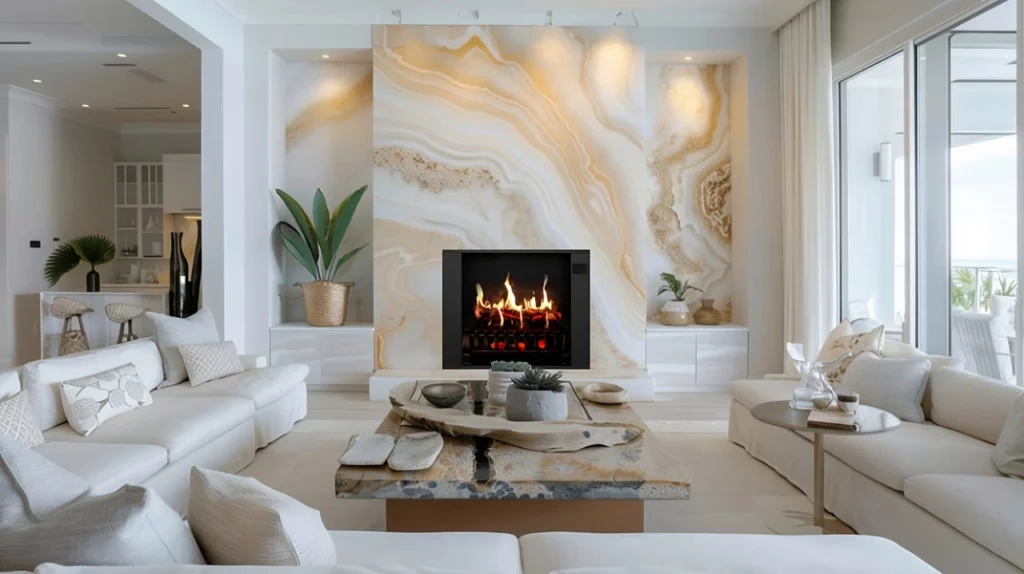 MagikFlame Electric Fireplace in the Living Room