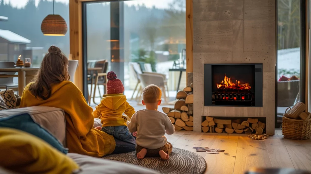 MagikFlame Electric Fireplace and Family