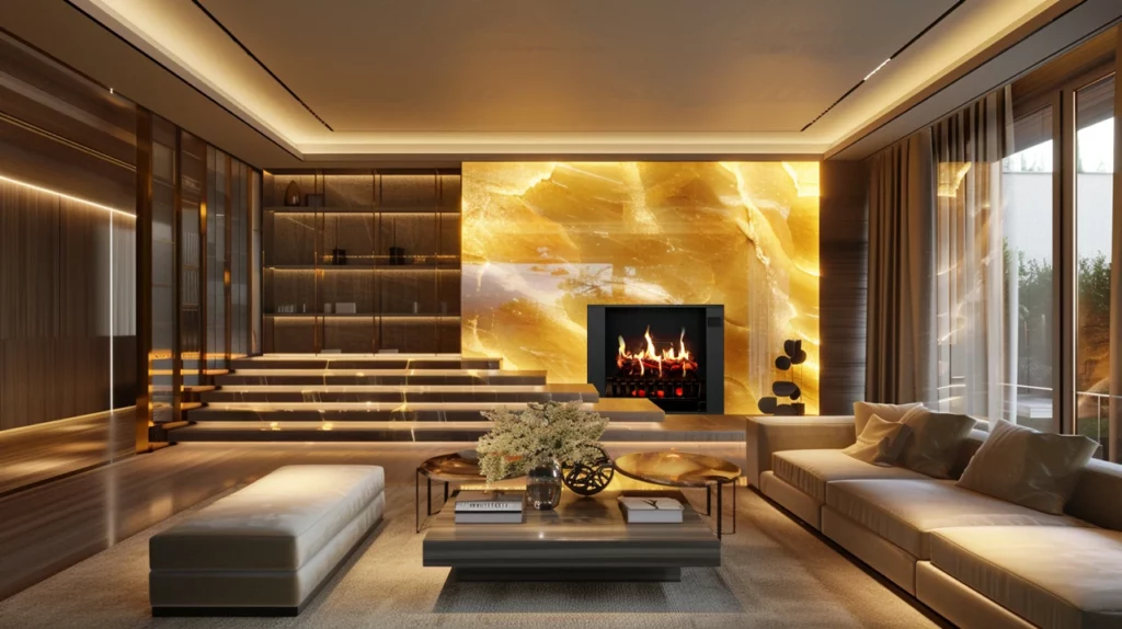 MagikFlame Electric Fireplace in the Living Room
