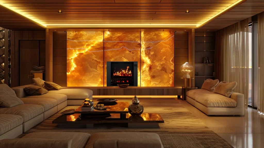 Modern MagikFlame Electric Fireplace in the Room
