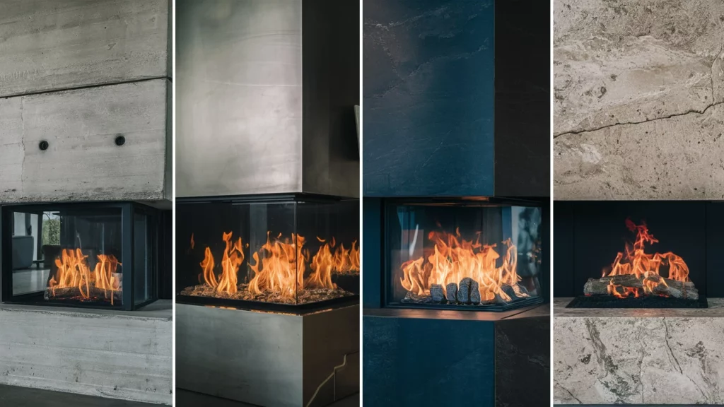 Materials commonly used in modern fireplaces