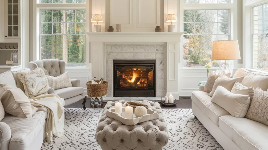 Fireplace Hearth Color Schemes - Neutral