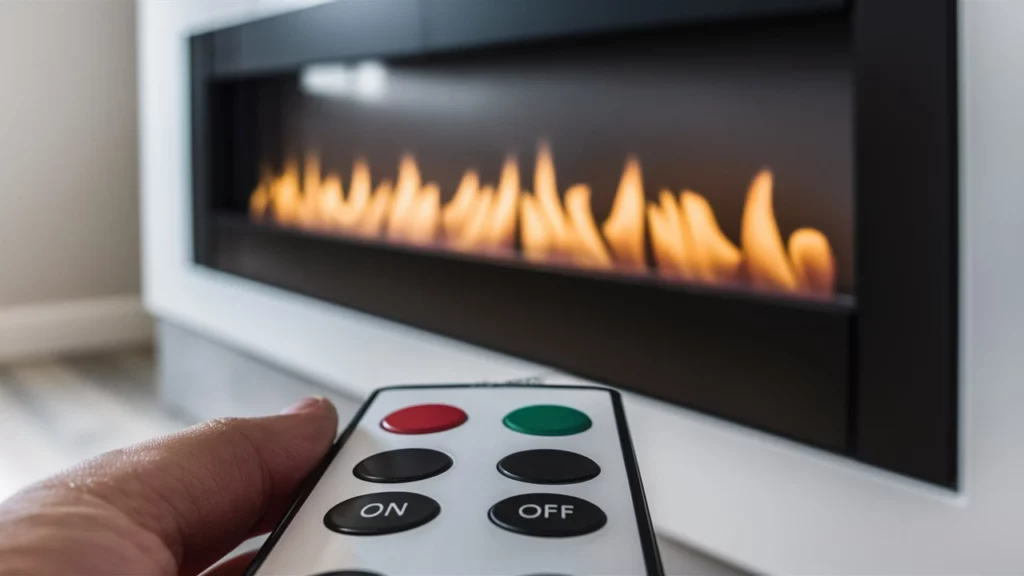 Electric Fireplace with a Remote Control