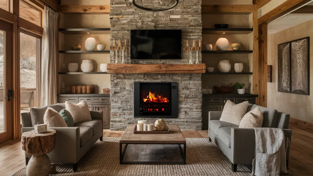 Rustic Electric Fireplace Style