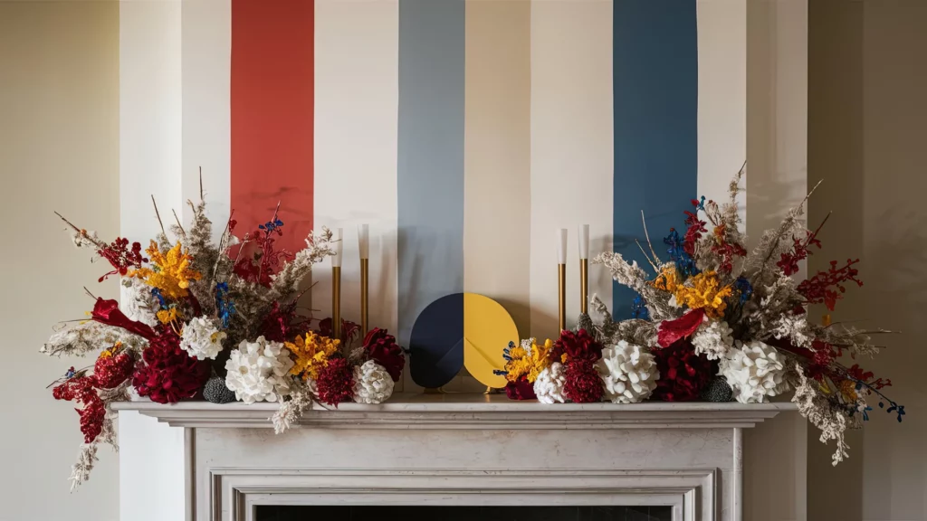 Electric Fireplace Mantel Decoration - Playing with Color and Contrast
