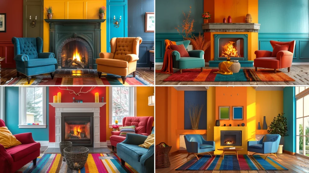 Fireplace Hearth Color Schemes - Triadic
