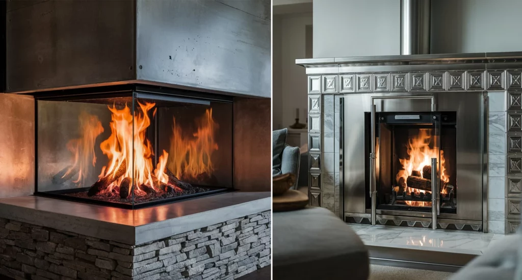 The best materials for modern and contemporary fireplaces