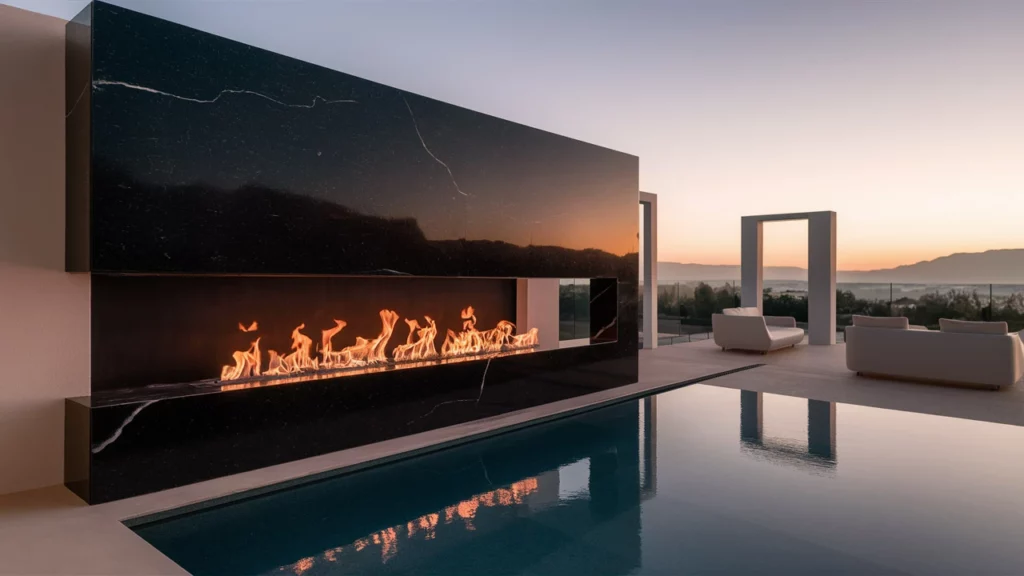 Electric Fireplace at outdoor living space