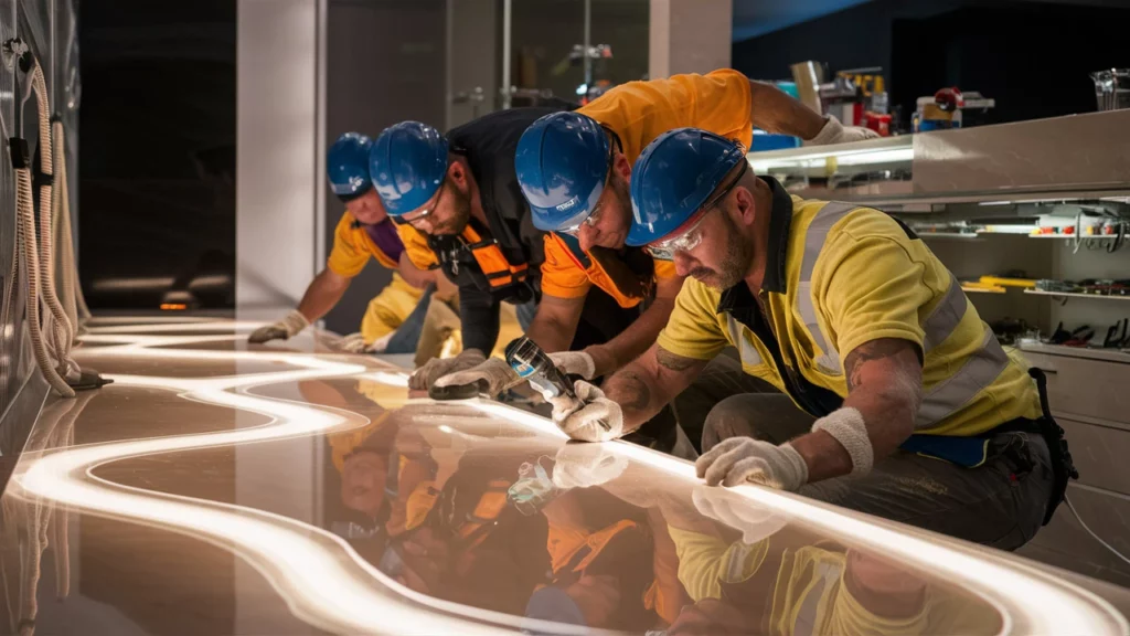Electric Fireplace professionals at work