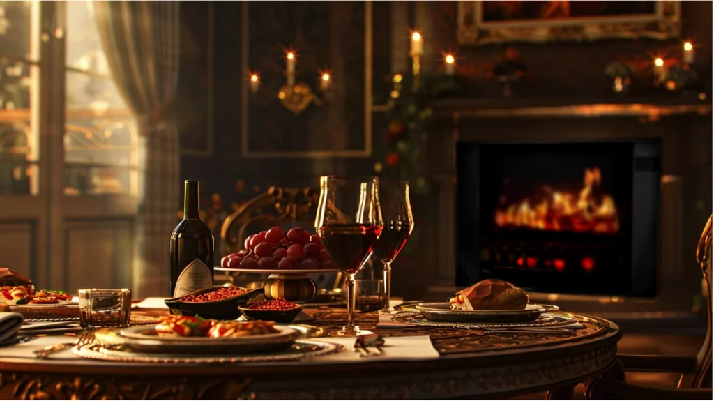 Electric Fireplace in the Room