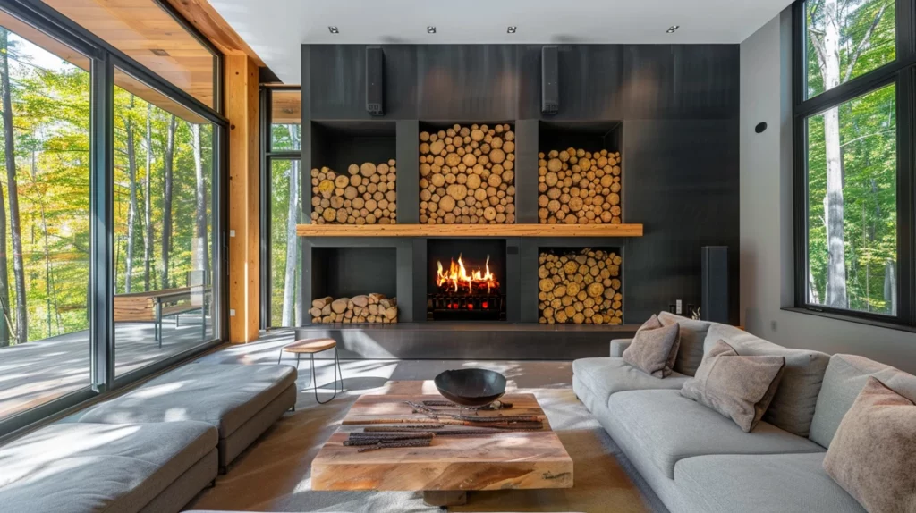 Fireplace and Fireplace Wood Holders