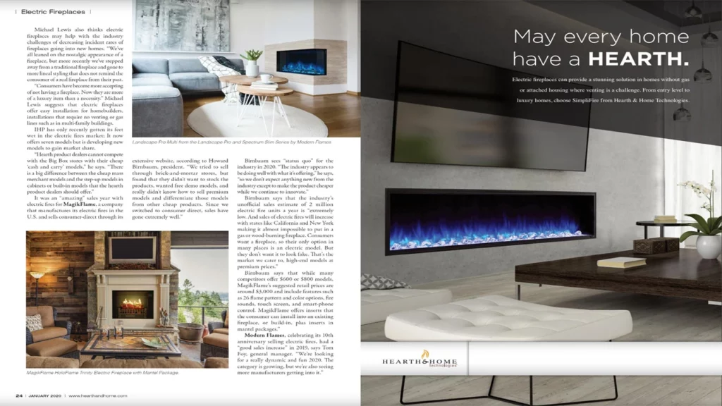 MagikFlame is Featured in Hearth & Home Magazine