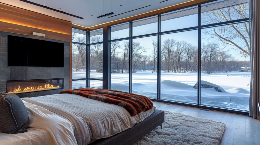 Indoor Electric Fireplace in the Bedroom