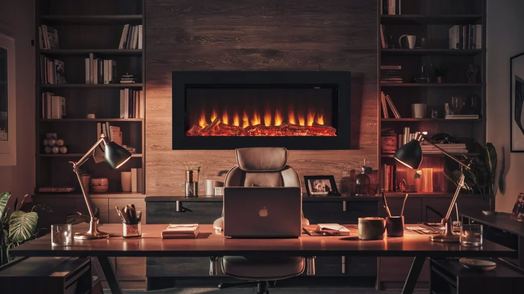 Electric Fireplace in the Home Office