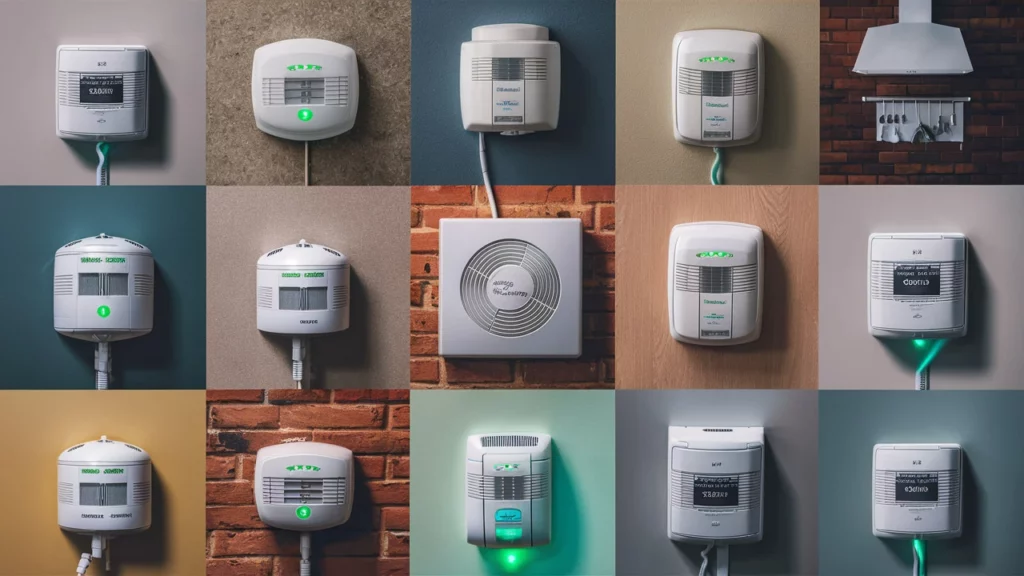 Smoke detectors or carbon monoxide alarms for a fireplace