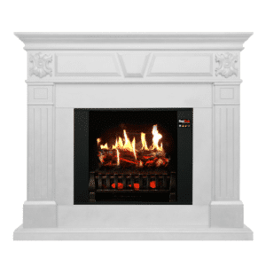 Athena Large White Electric Fireplace Mantel Insert With Sound-and Heater
